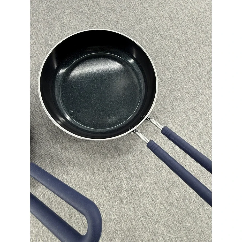 (2) Blue Diamond Mini Egg Frying Pan Skillet Infused Ceramic Nonstick Blue